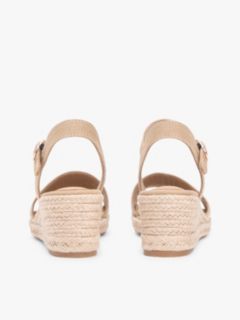Canvas Denim Wedge Espadrilles — Khaki 4