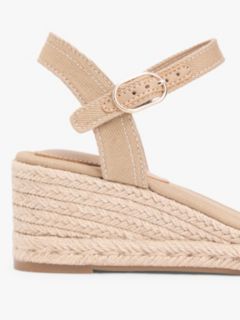 Canvas Denim Wedge Espadrilles — Khaki 6