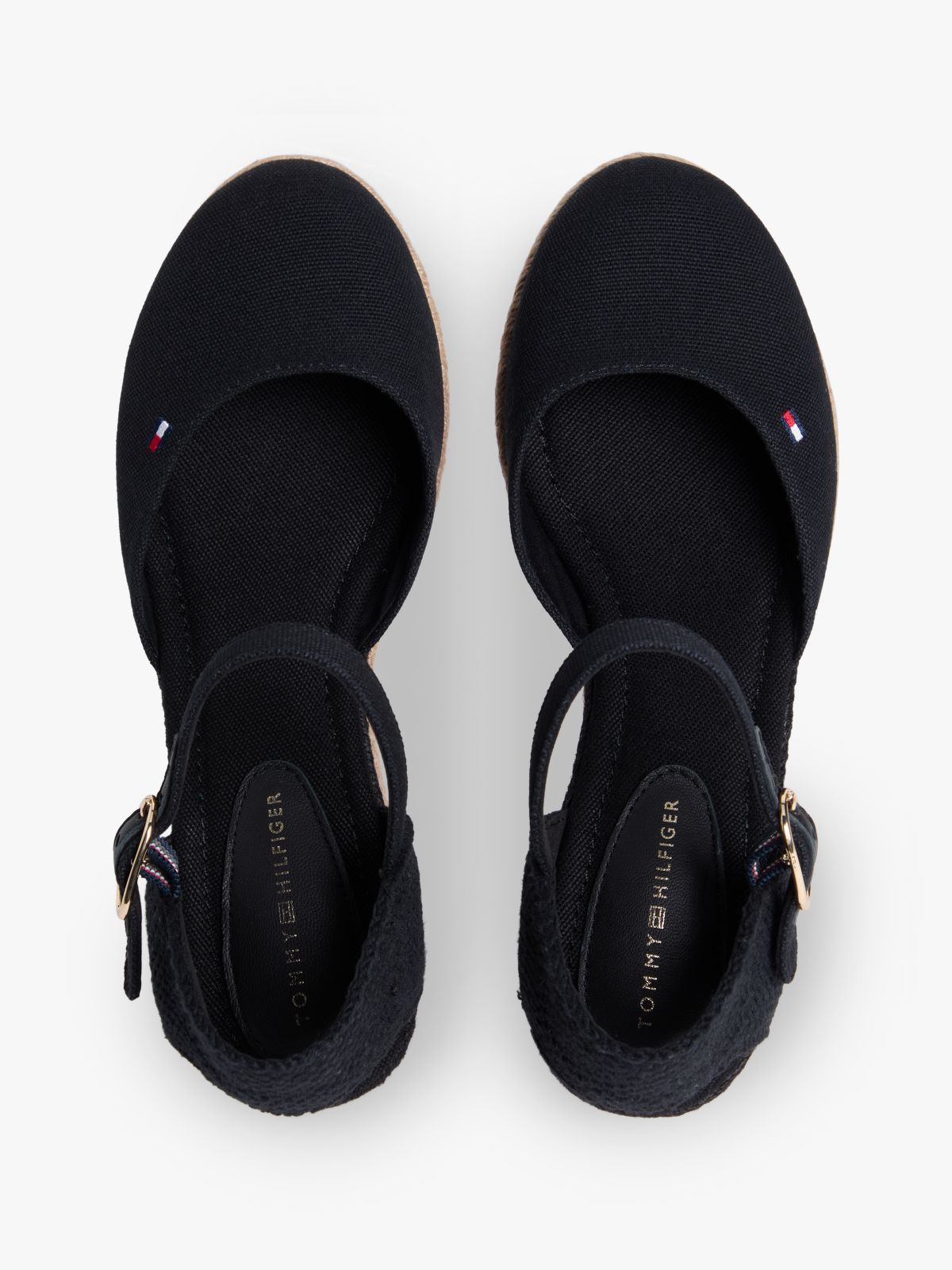Canvas Wedge Espadrilles — Black