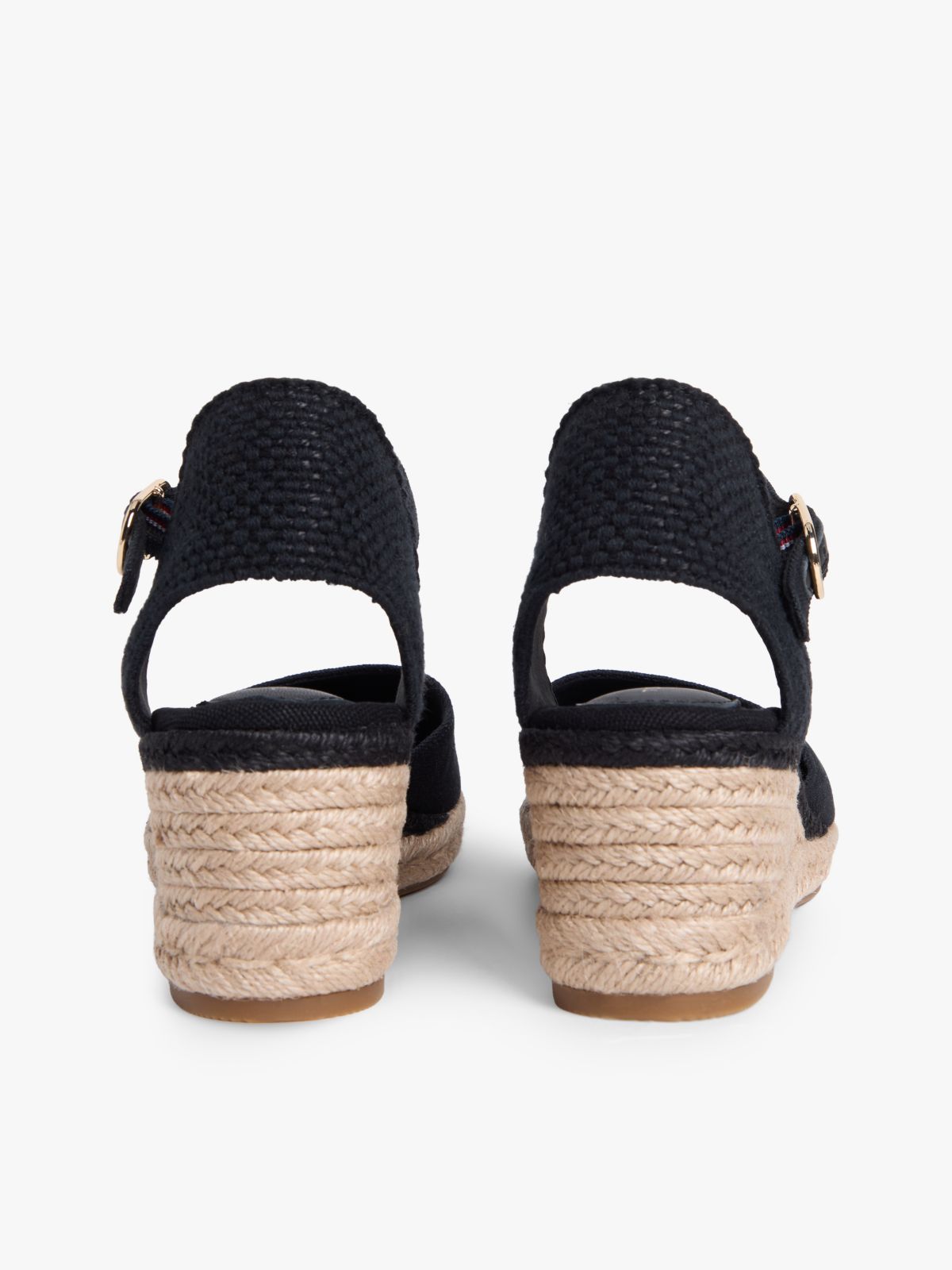Canvas Wedge Espadrilles — Black