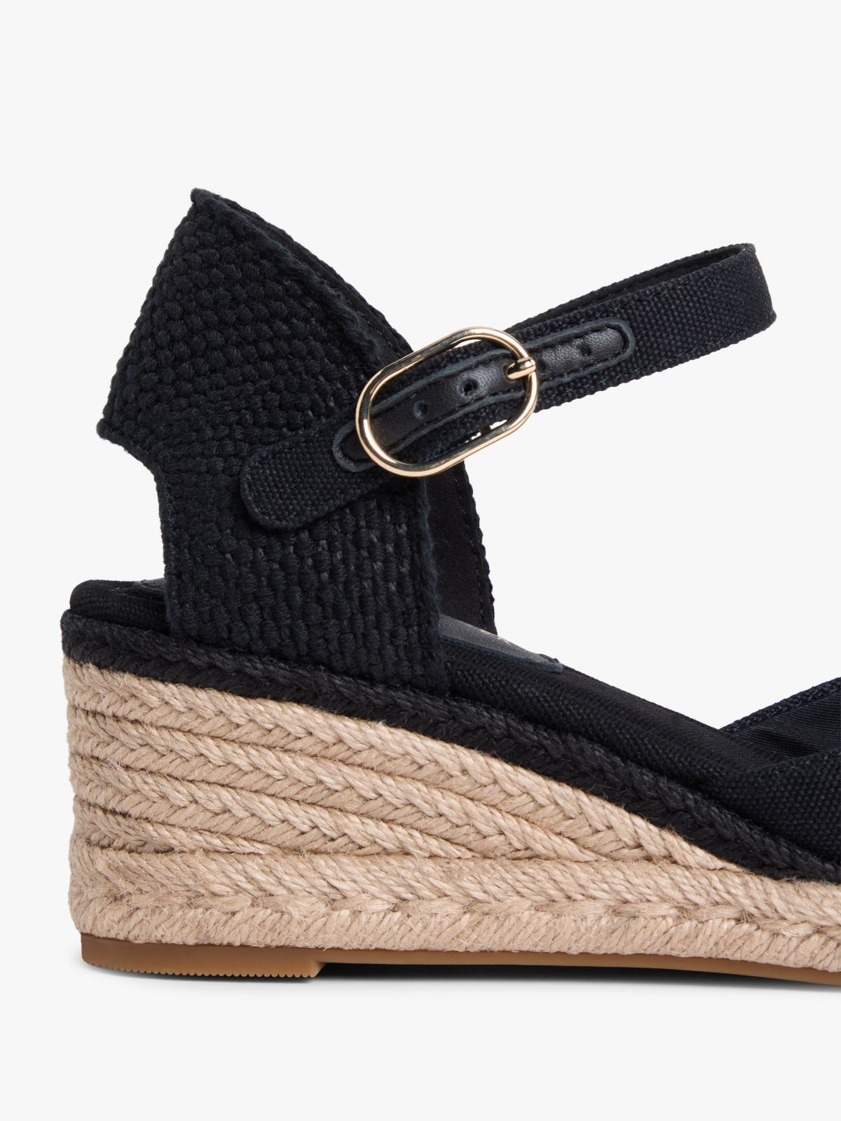 Canvas Wedge Espadrilles — Black