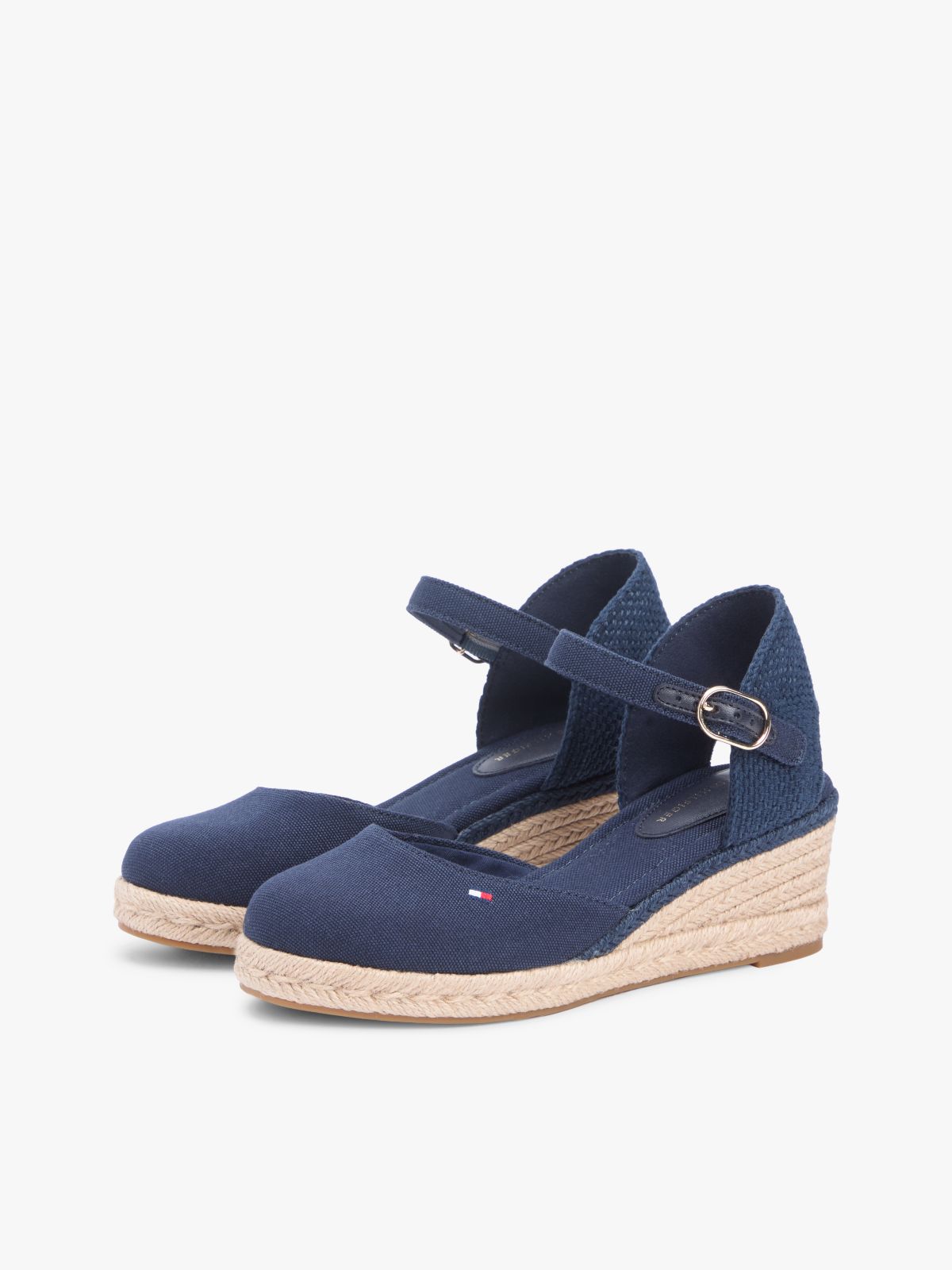 Canvas Wedge Espadrilles — Blue