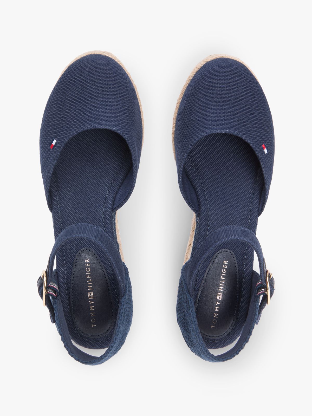 Canvas Wedge Espadrilles — Blue