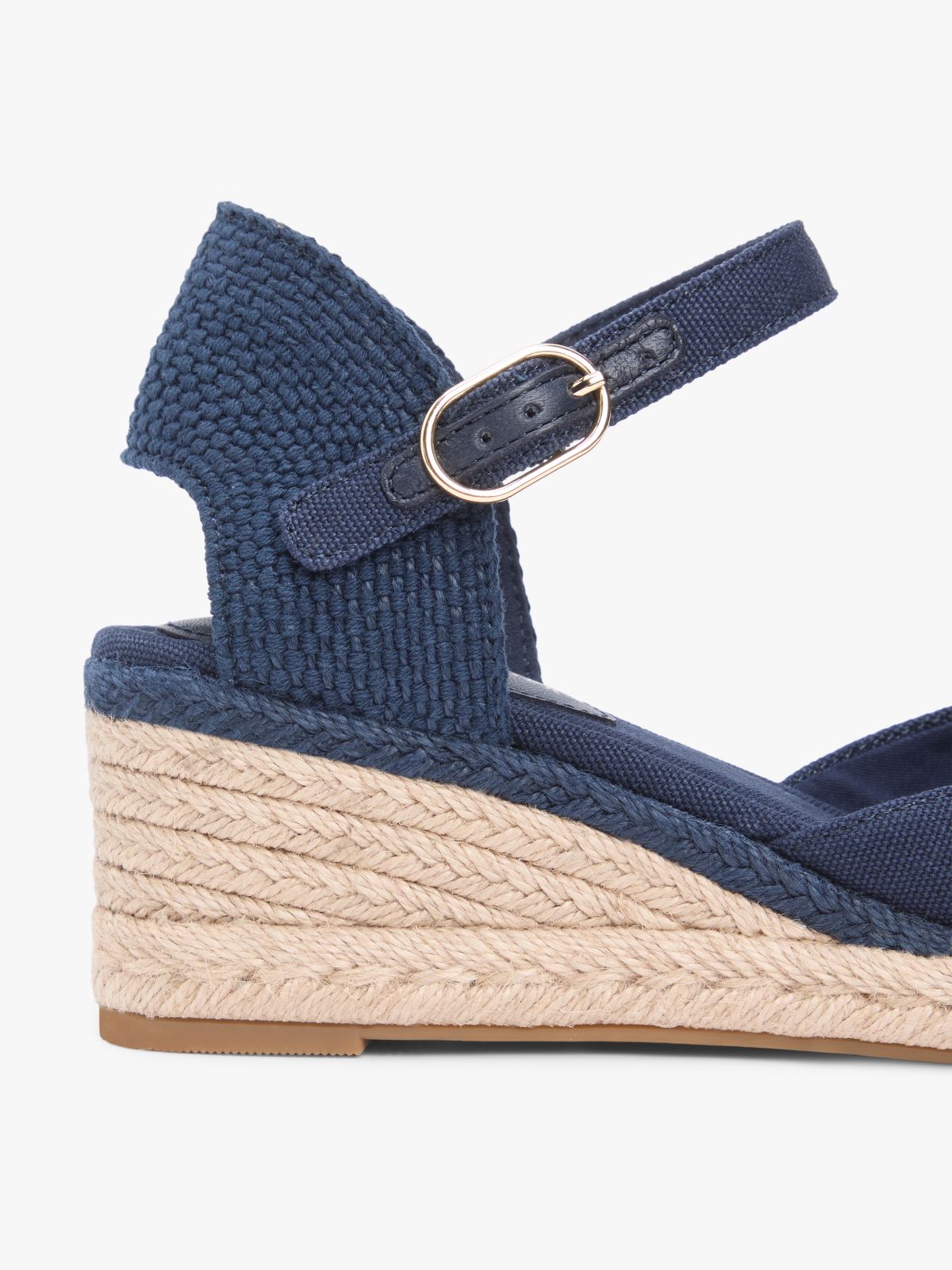Canvas Wedge Espadrilles — Blue