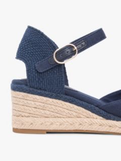 Canvas Wedge Espadrilles — Blue 6