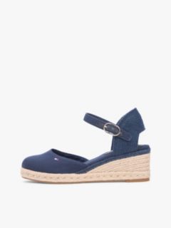 Canvas Wedge Espadrilles — Blue 7