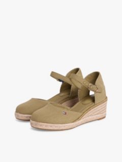 Canvas Wedge Espadrilles — Khaki 2