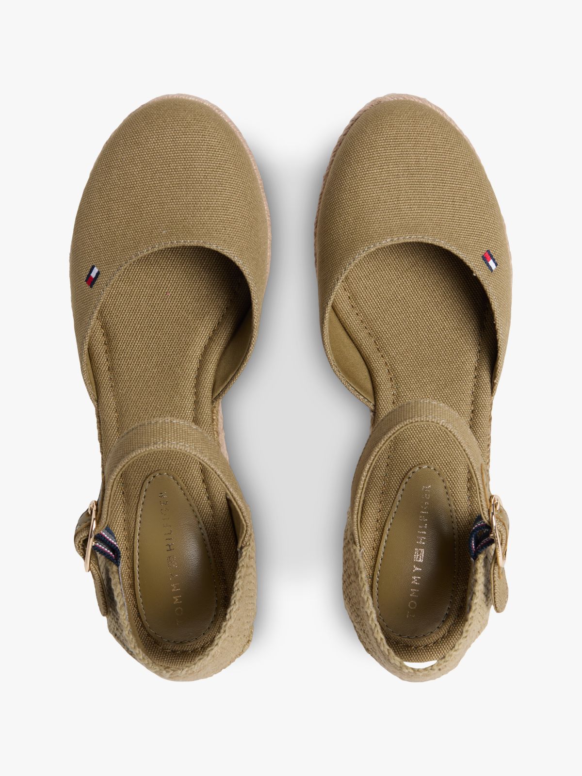 Canvas Wedge Espadrilles — Khaki