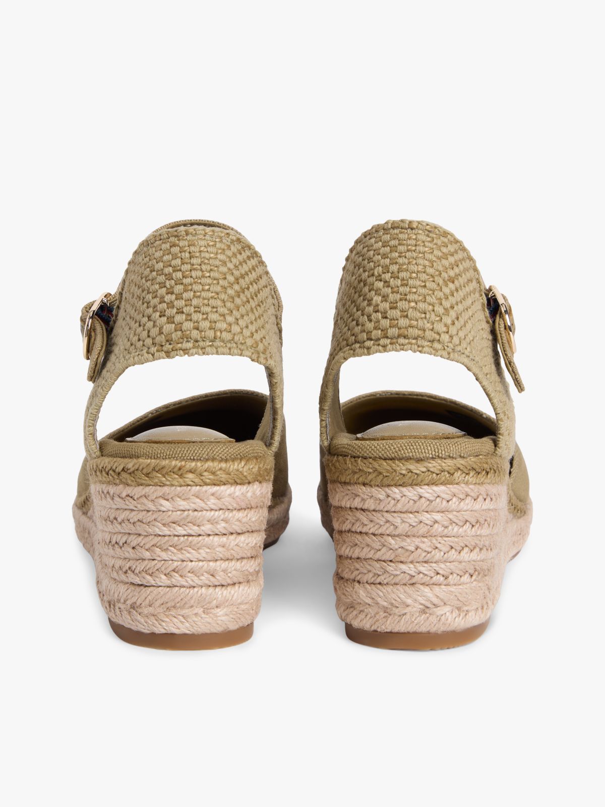 Canvas Wedge Espadrilles — Khaki