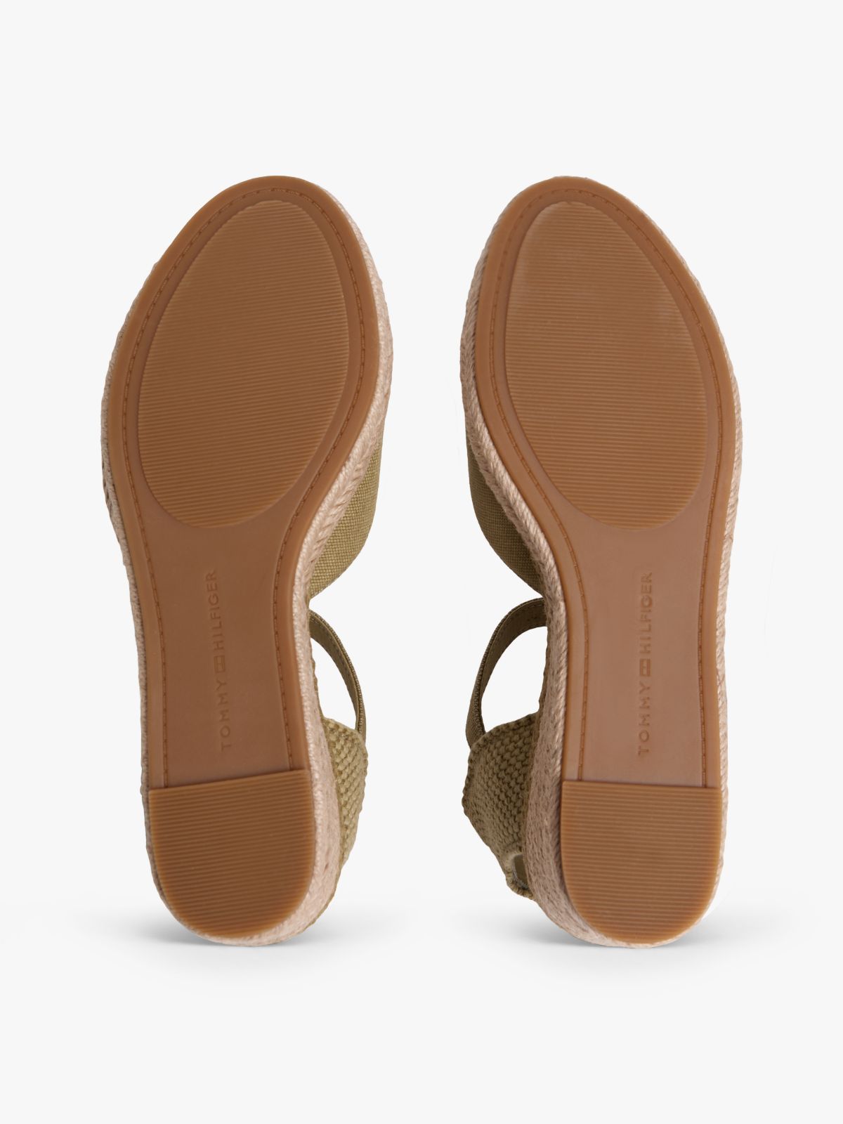 Canvas Wedge Espadrilles — Khaki