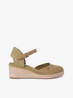 Canvas Wedge Espadrilles — Khaki 1