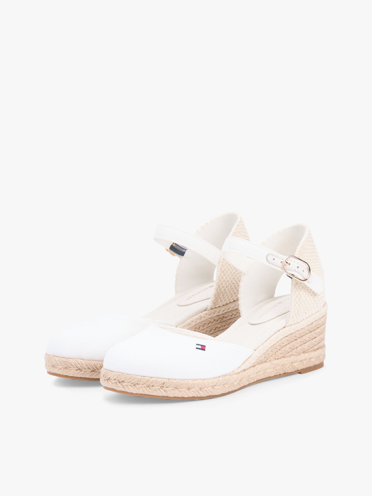 Canvas Wedge Espadrilles — White