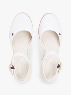 Canvas Wedge Espadrilles — White 3