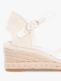 Canvas Wedge Espadrilles — White 6
