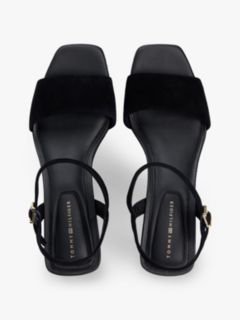 Suede TH Monogram Wedge Sandals — Black 3