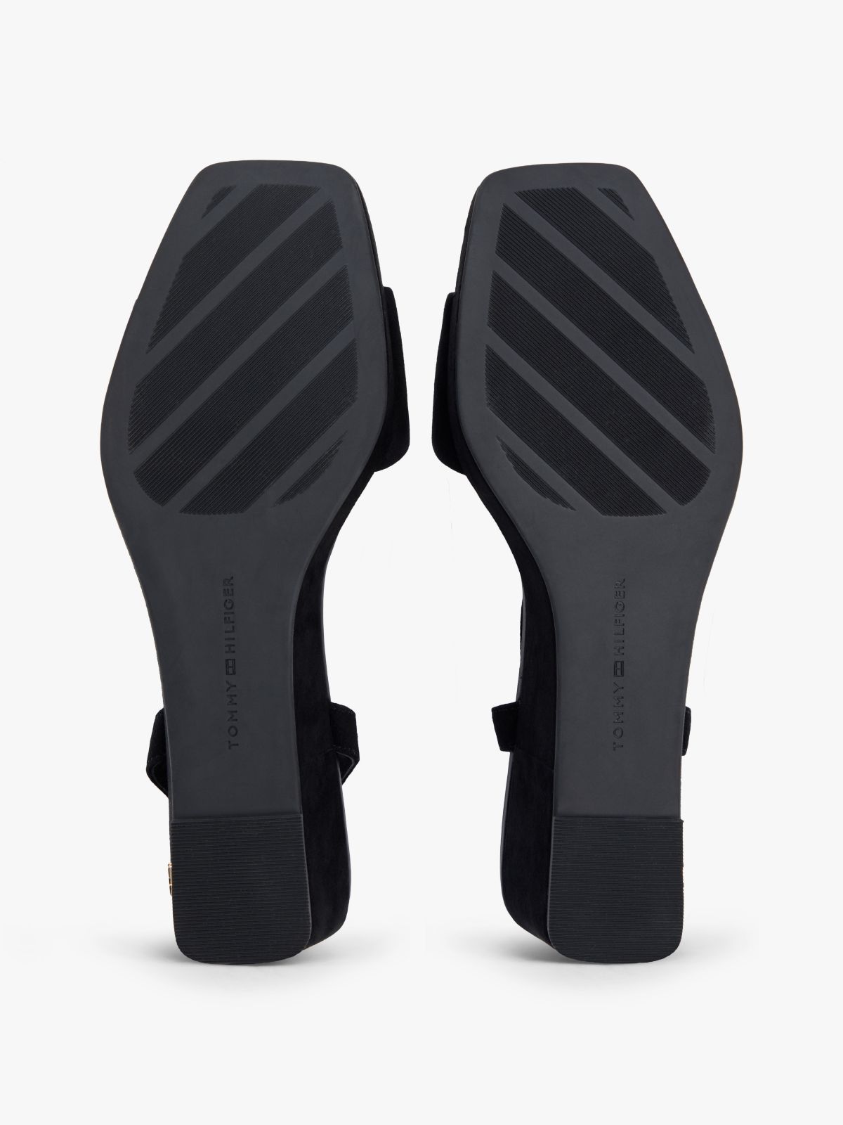 Suede TH Monogram Wedge Sandals — Black
