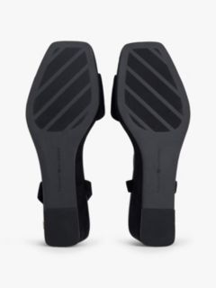 Suede TH Monogram Wedge Sandals — Black 5