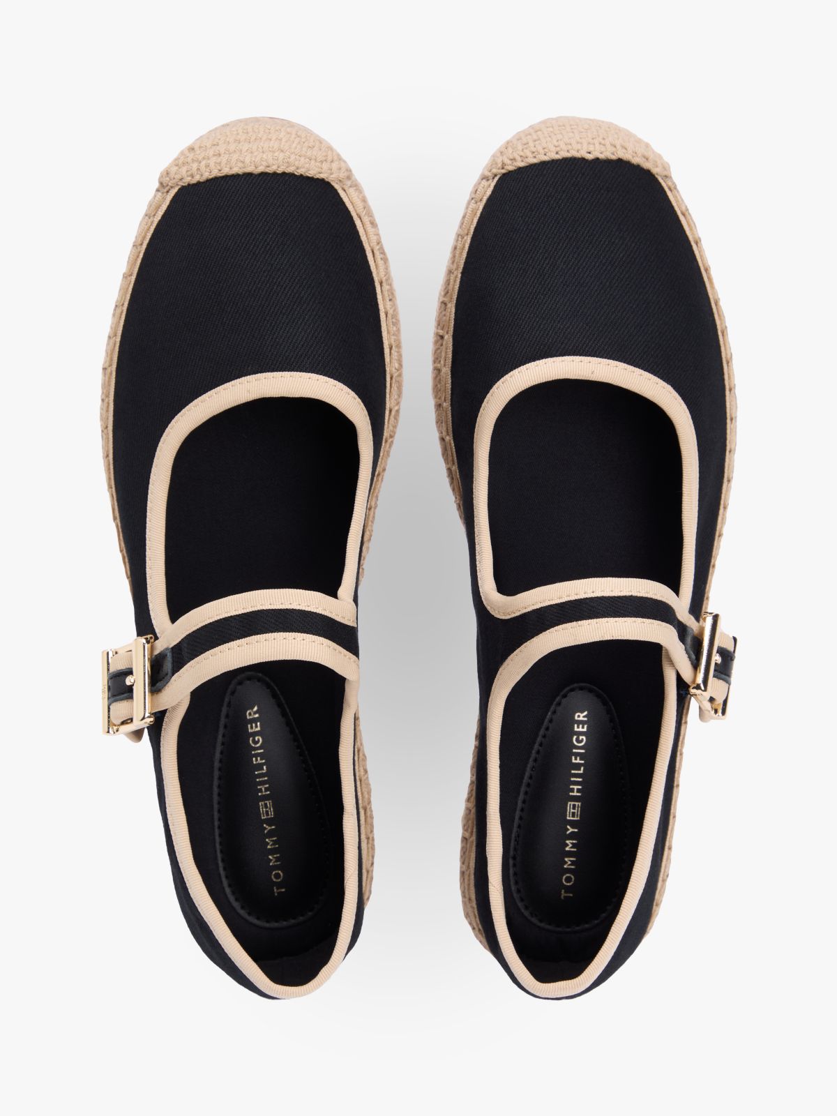 Canvas Mary Jane Espadrilles — Black