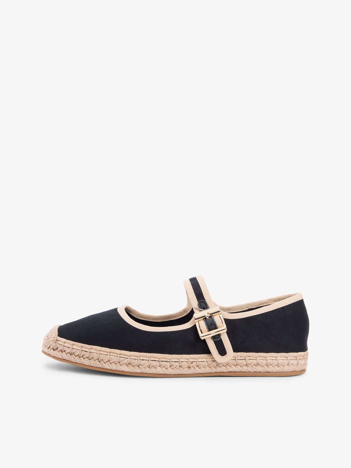 Canvas Mary Jane Espadrilles — Black