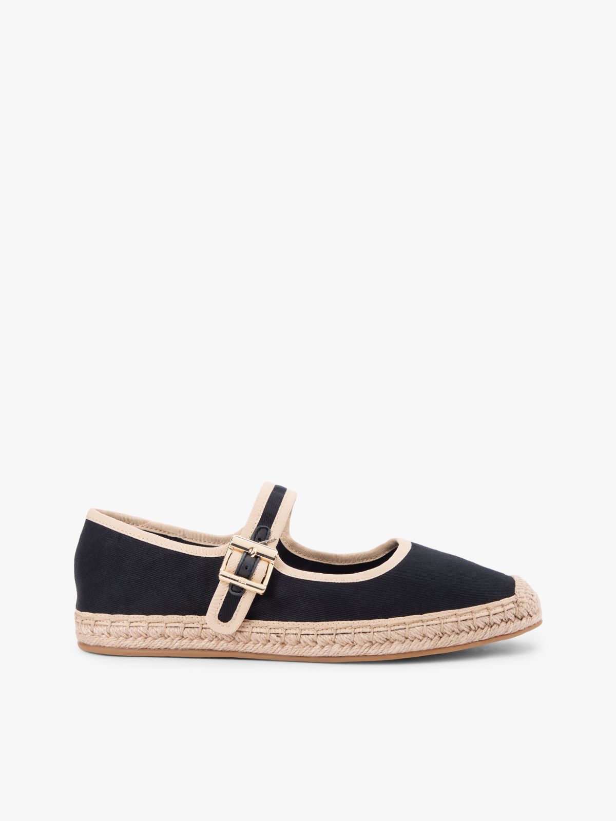 Canvas Mary Jane Espadrilles — Black