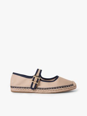 blue canvas mary jane espadrilles for women tommy hilfiger
