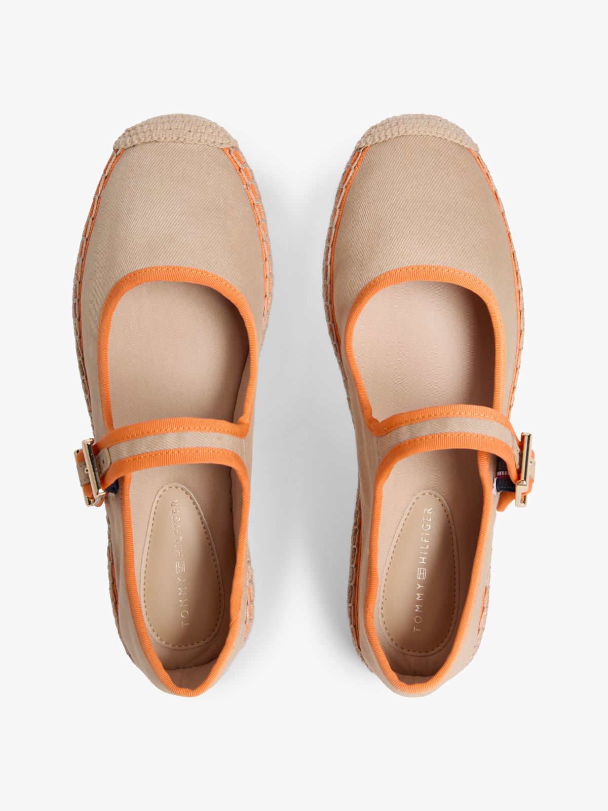 Canvas Mary Jane Espadrilles — Orange