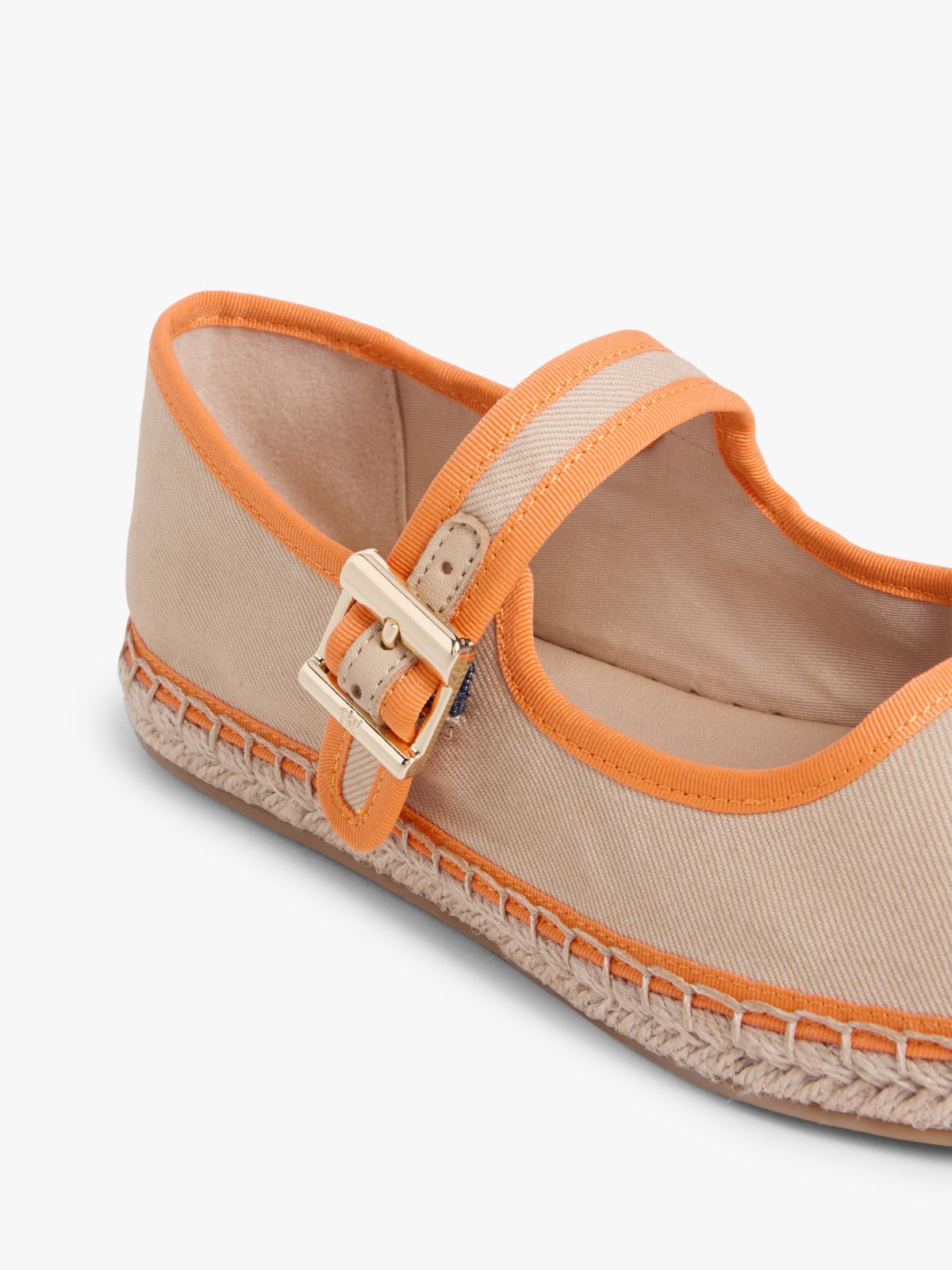 Canvas Mary Jane Espadrilles — Orange