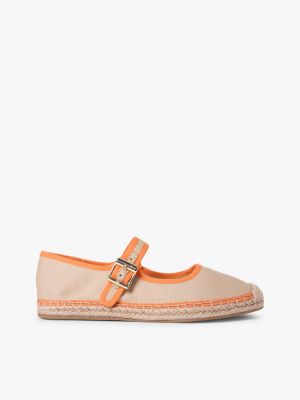 orange canvas mary jane espadrilles for women tommy hilfiger