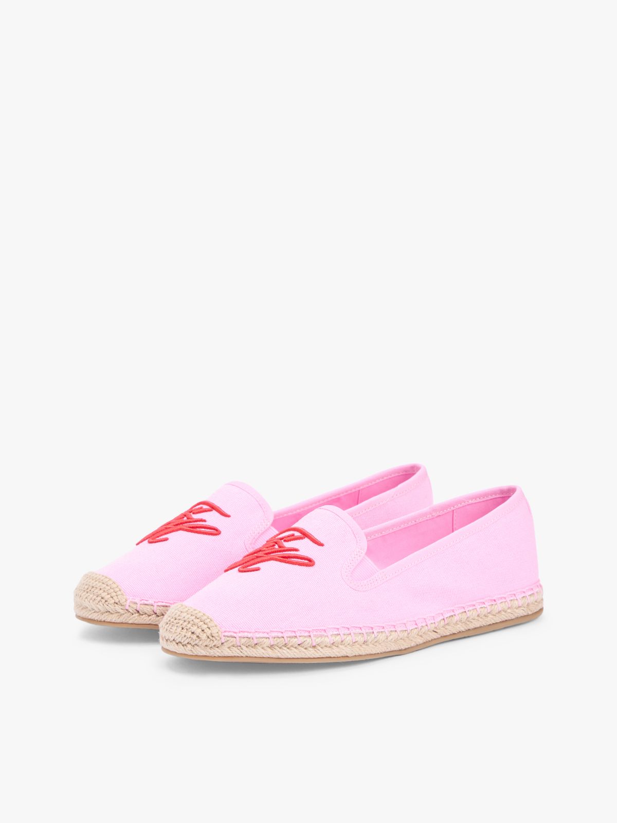 Logo Embroidery Canvas Espadrilles — Pink