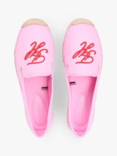 Logo Embroidery Canvas Espadrilles — Pink 3