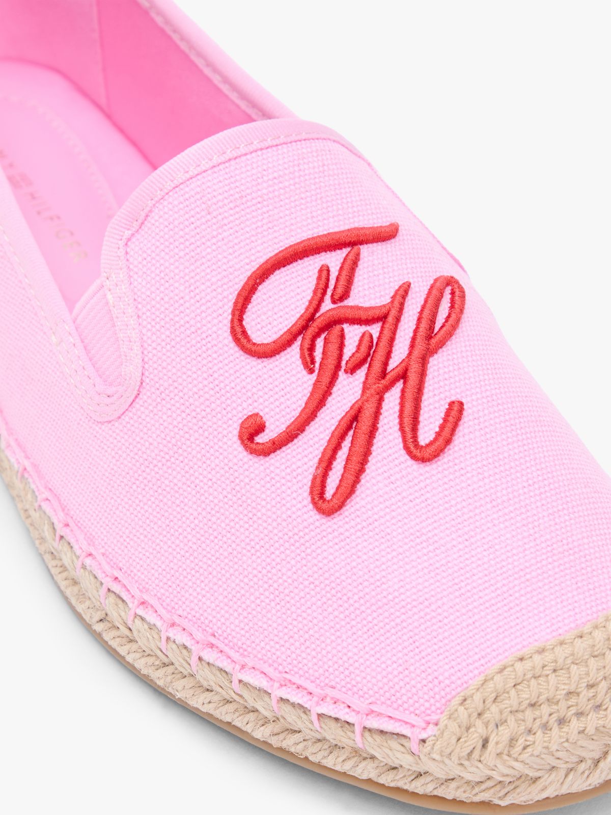 Logo Embroidery Canvas Espadrilles — Pink