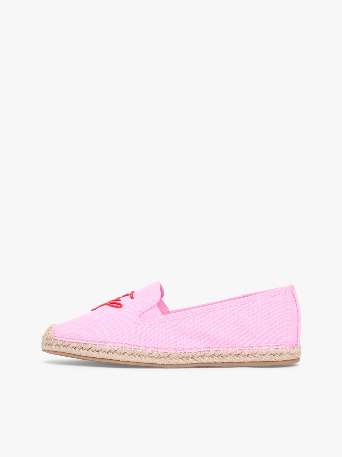 Logo Embroidery Canvas Espadrilles — Pink