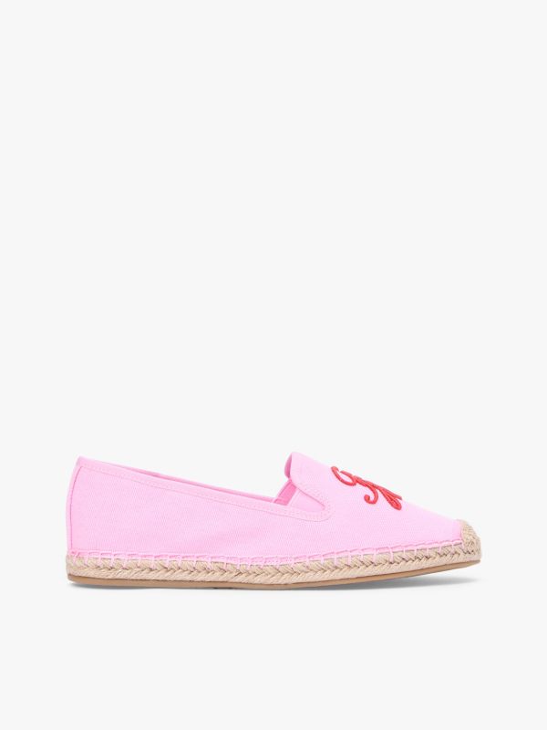 Logo Embroidery Canvas Espadrilles — Pink