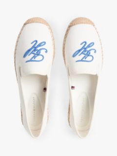 Logo Embroidery Canvas Espadrilles — White 3