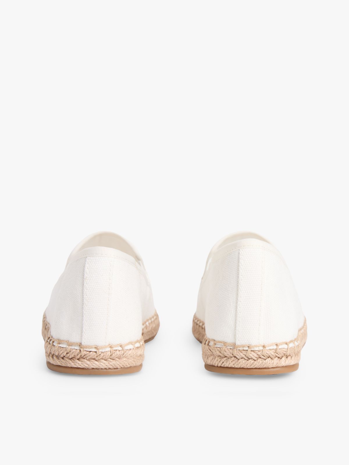 Logo Embroidery Canvas Espadrilles — White