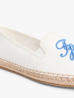 Logo Embroidery Canvas Espadrilles — White 6