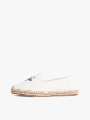white logo embroidery canvas espadrilles for women tommy hilfiger