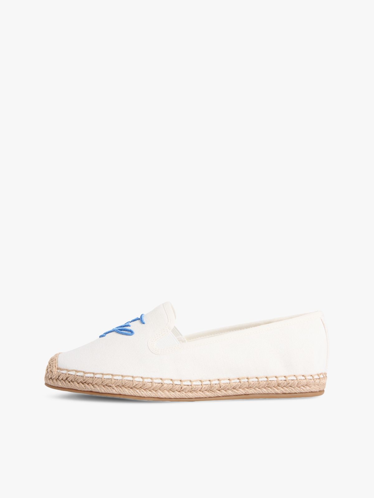 Logo Embroidery Canvas Espadrilles — White