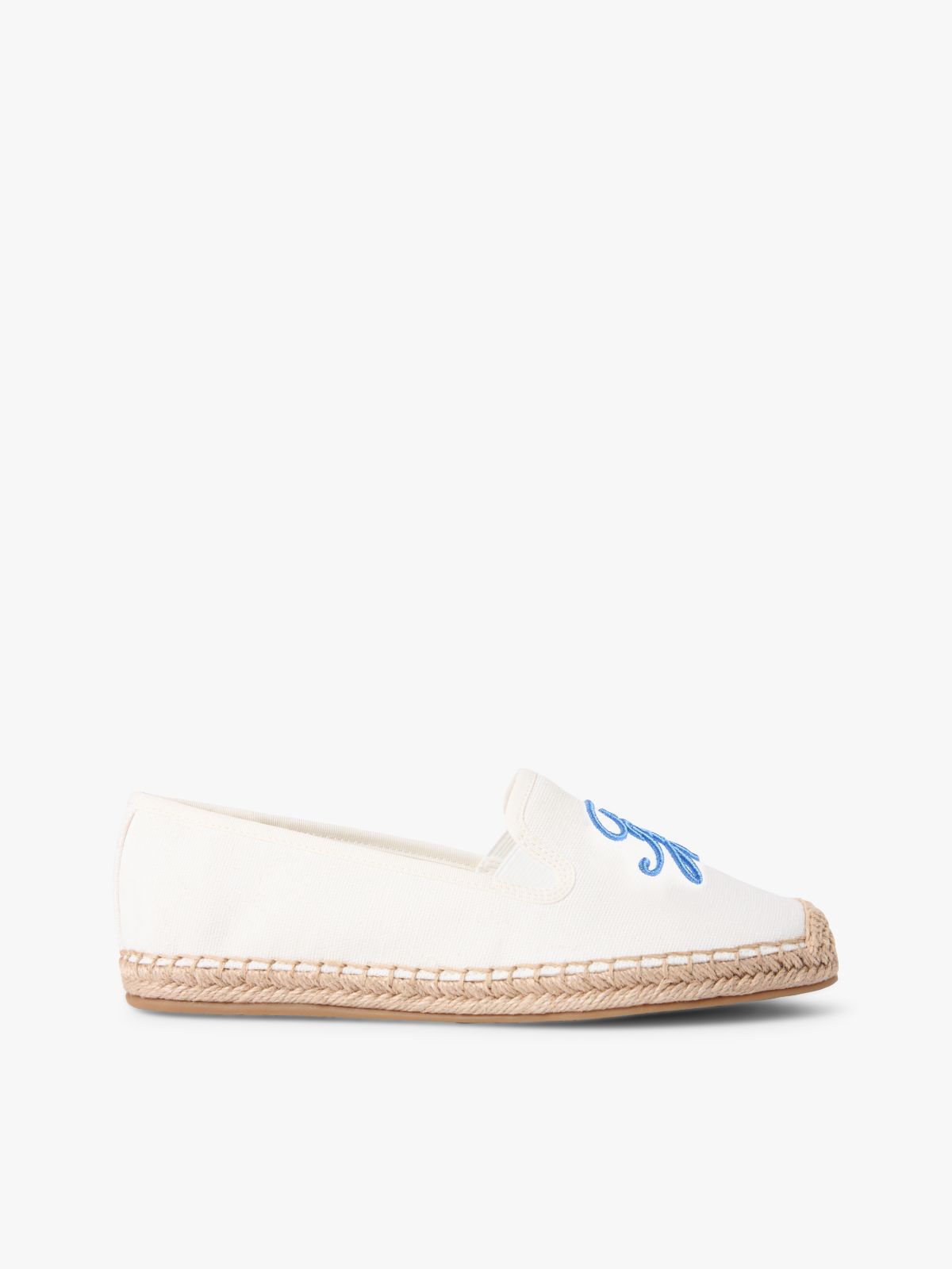 Logo Embroidery Canvas Espadrilles — White