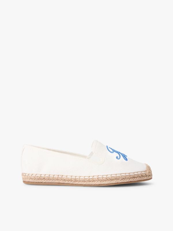 Logo Embroidery Canvas Espadrilles — White