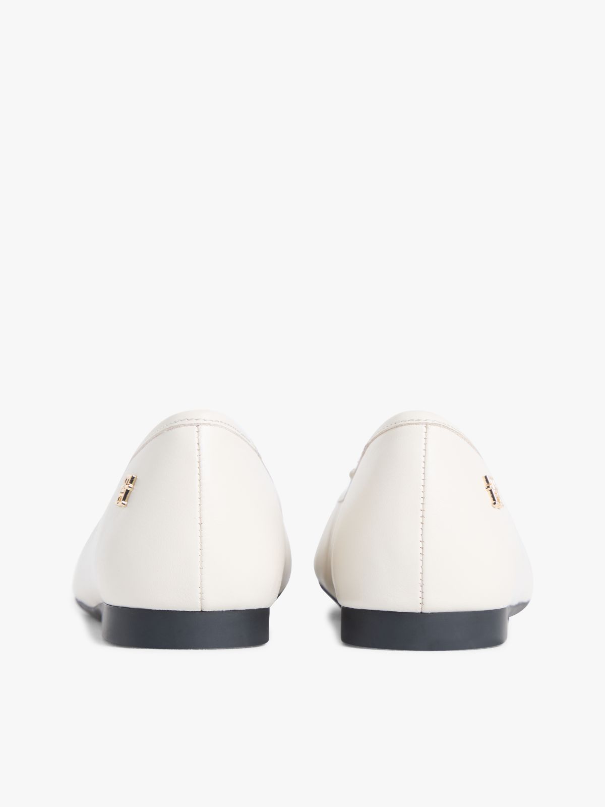 TH Monogram Leather Ballerinas — Beige