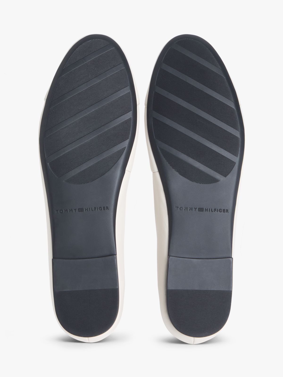 TH Monogram Leather Ballerinas — Beige