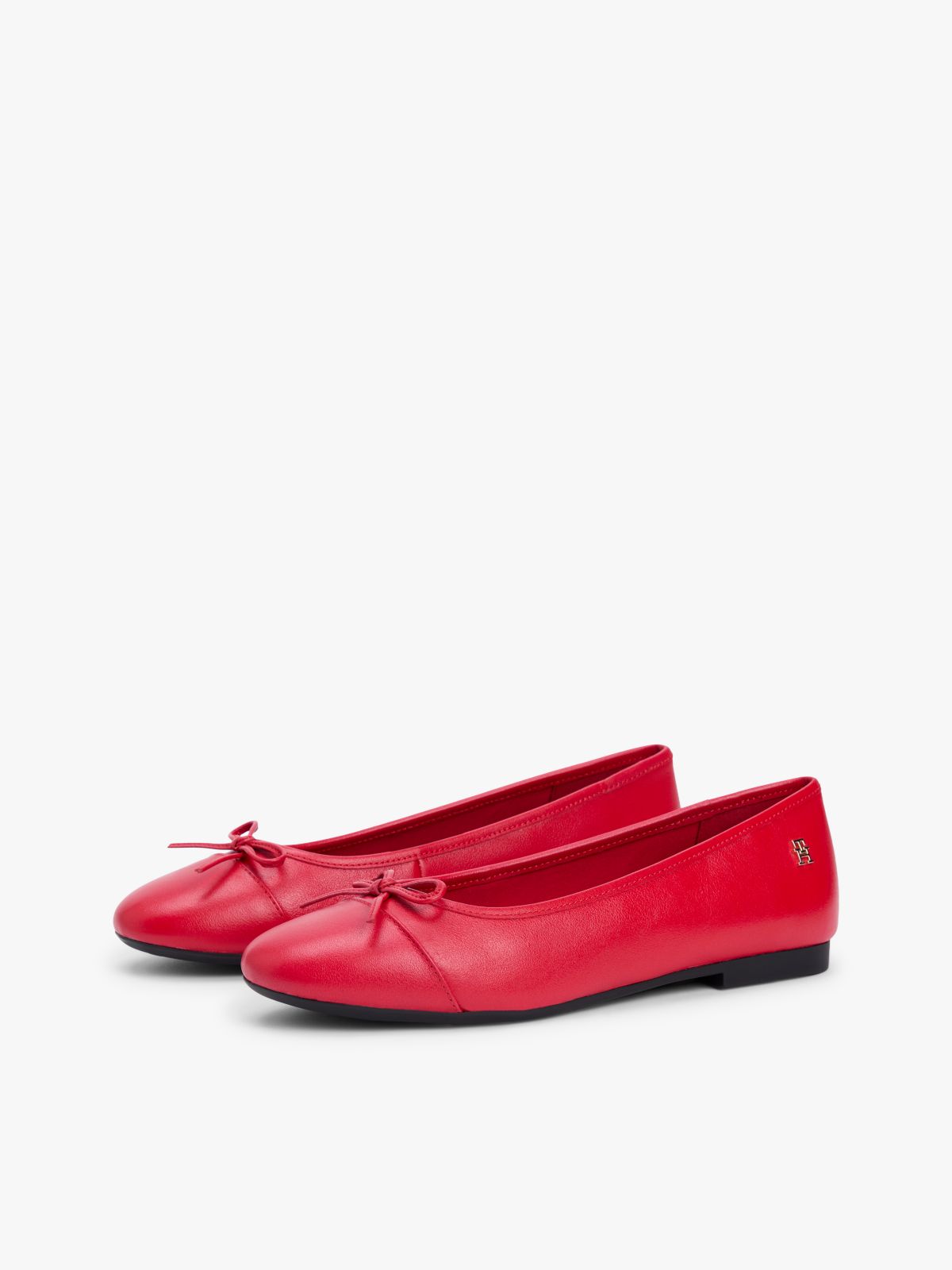 TH Monogram Leather Ballerinas — Red
