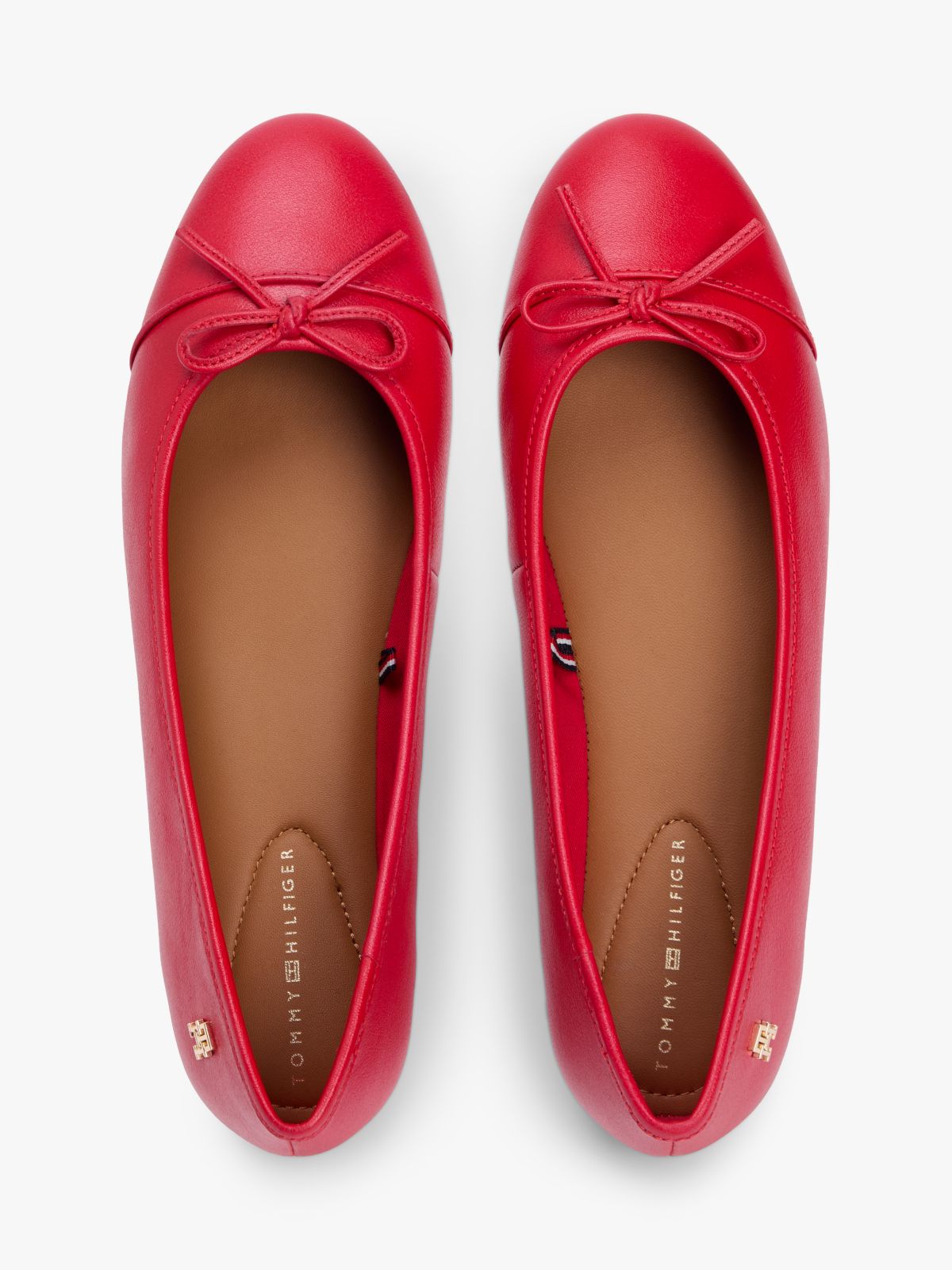 TH Monogram Leather Ballerinas — Red