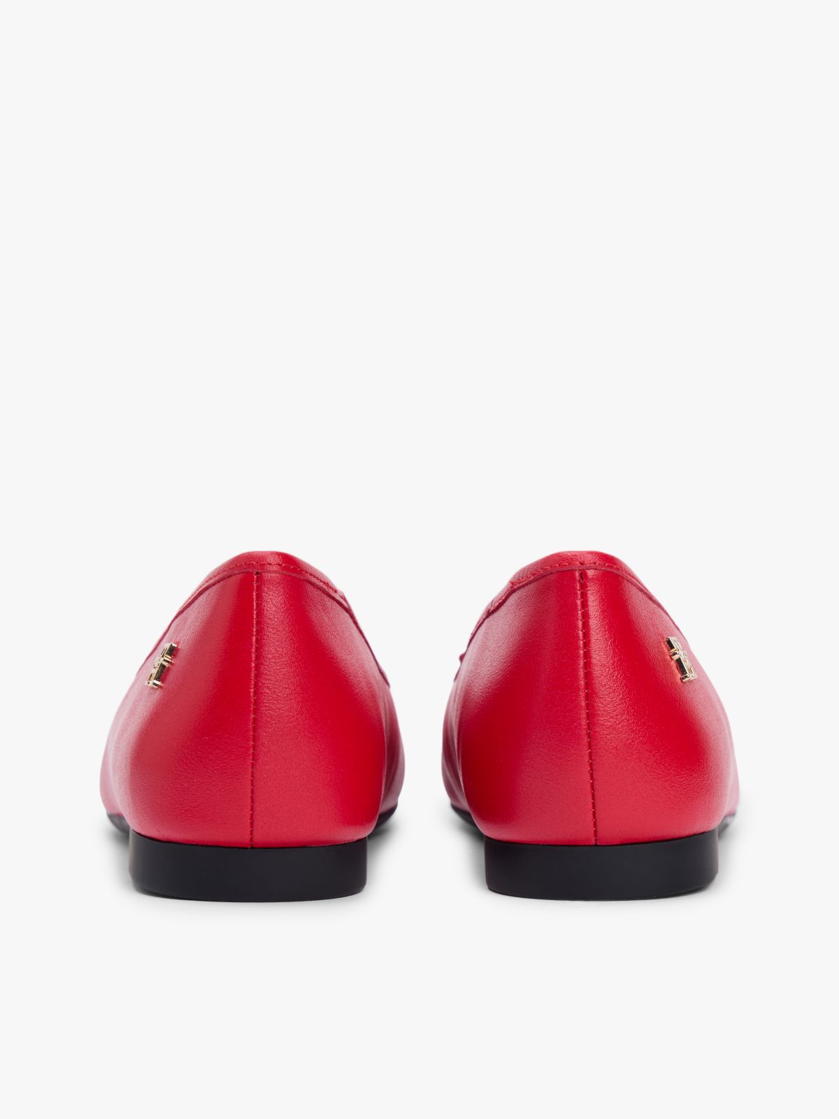 TH Monogram Leather Ballerinas — Red