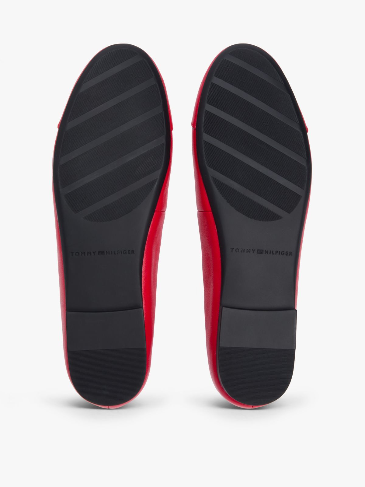 TH Monogram Leather Ballerinas — Red