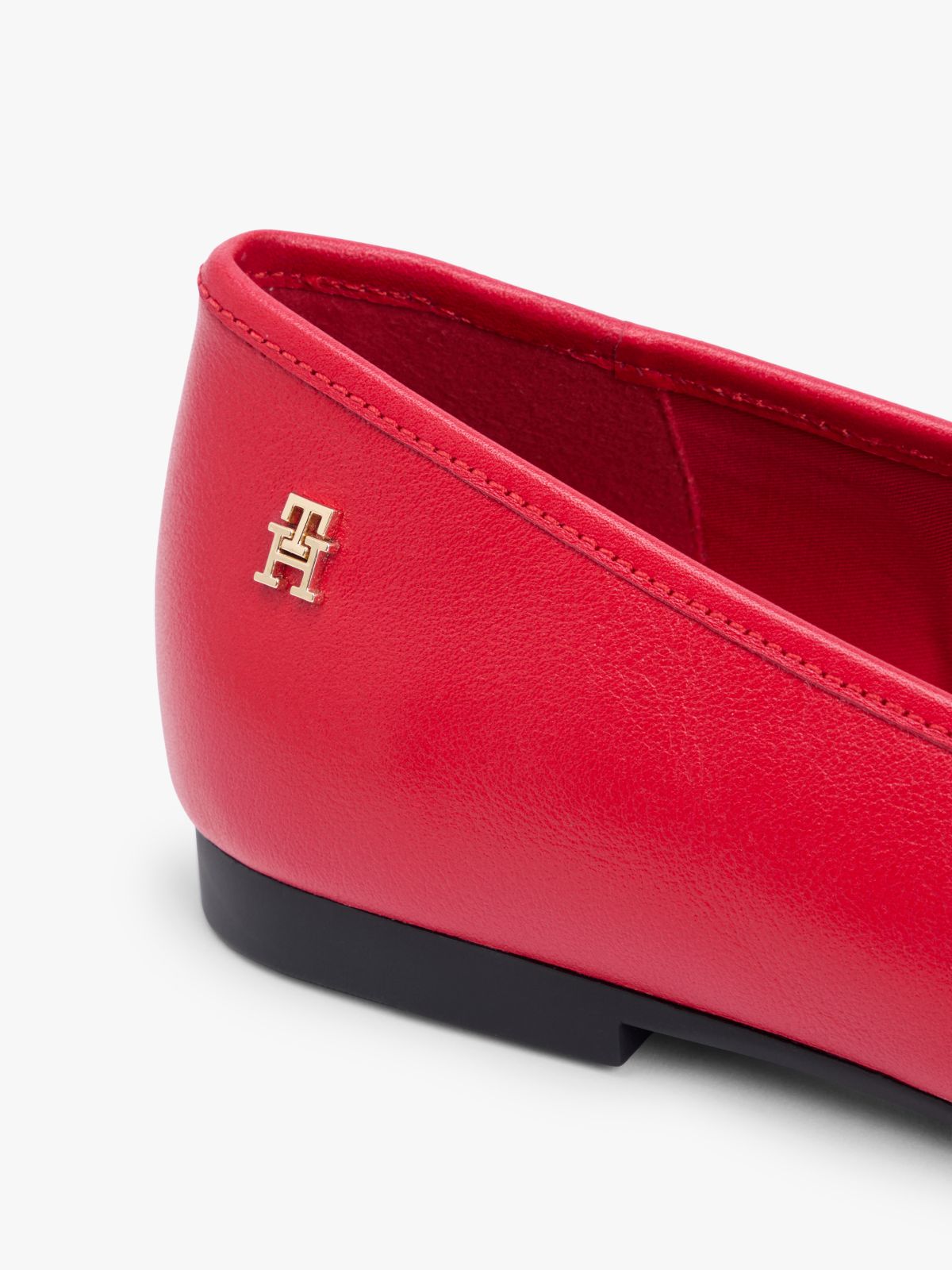 TH Monogram Leather Ballerinas — Red