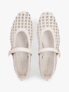 Woven Mary Jane Ballerinas — Beige 3