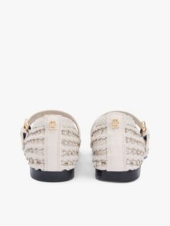Woven Mary Jane Ballerinas — Beige 4