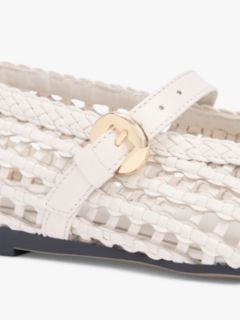 Woven Mary Jane Ballerinas — Beige 6